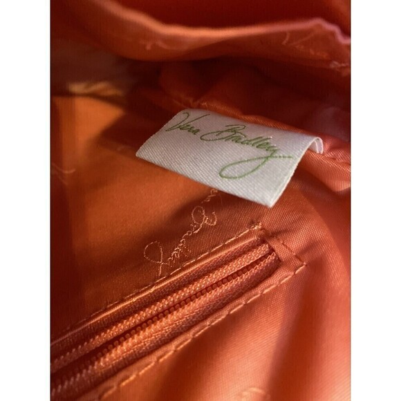 VERA Bradley Purse PINK CONFETTI STRIPE Flap Crossbody Vinyl Shoulder Ba… - Picture 7 of 12